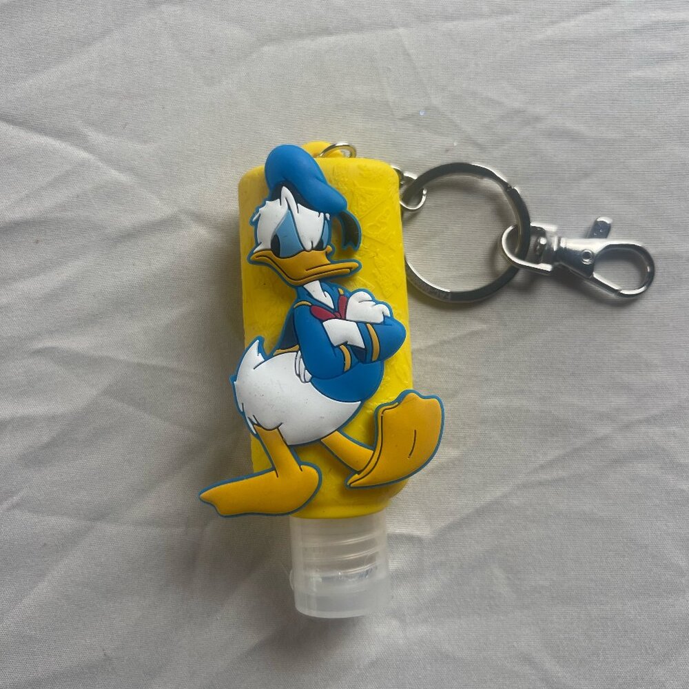 Disney Parks Donald Duck Character Hand Sanitizer Keychain Refillable Travel